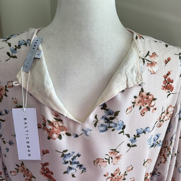 Baltic Born Galia Mini Dress in Beige Blue Green Floral NWT - Picture 15 of 16